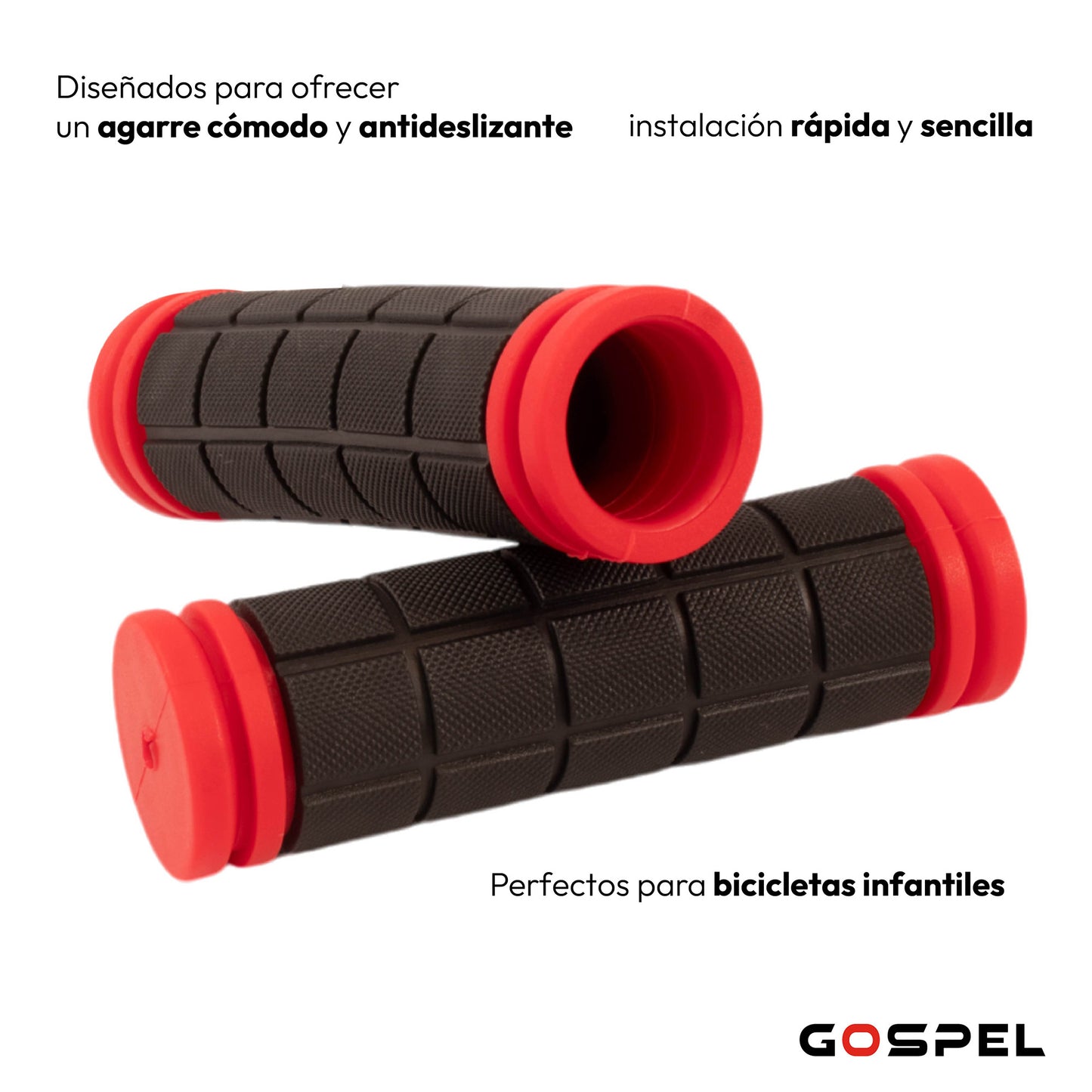 Puños para bicicleta 100mm rojo TPR SZ - 155D Gospel