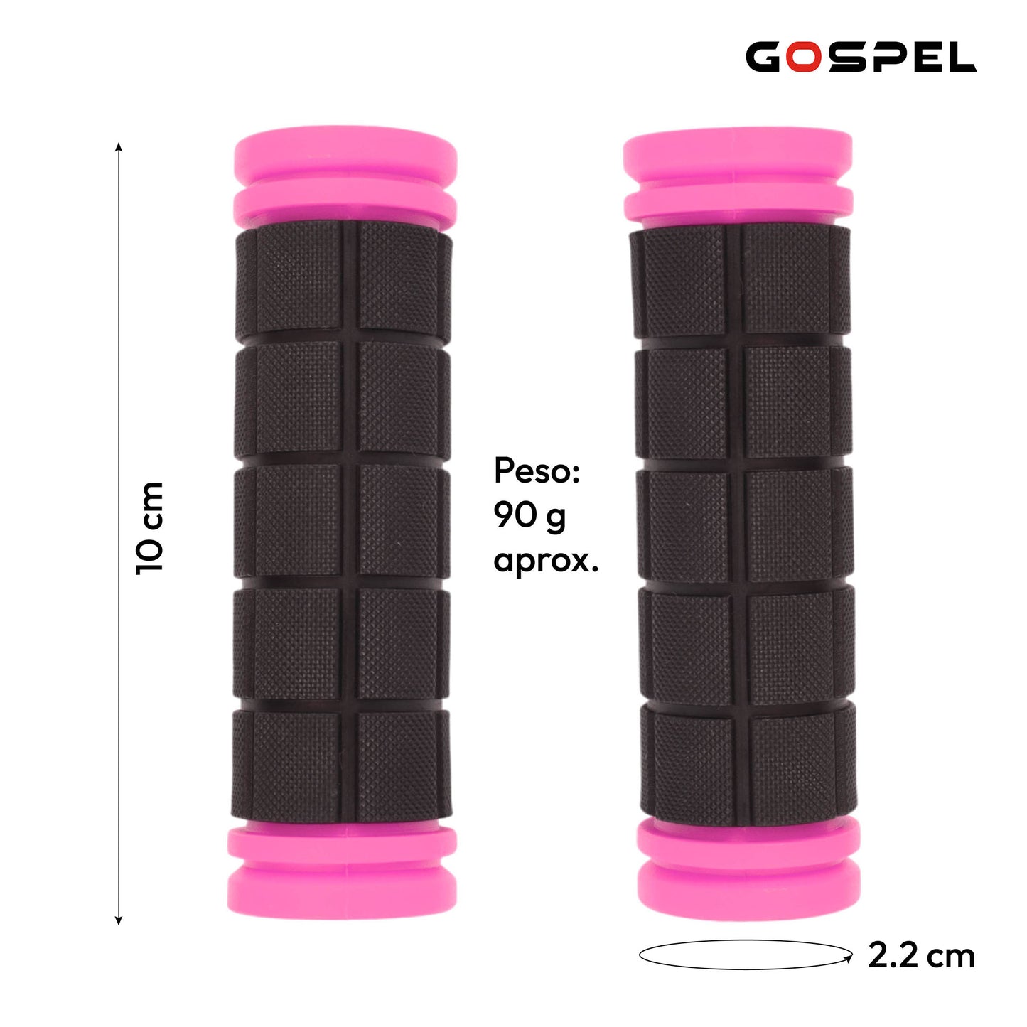 Puños para bicicleta 100mm rosa TPR SZ - 155D Gospel