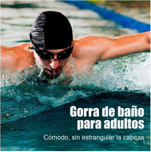 Gorro Natación Impermeable Antideslizante para Adultos