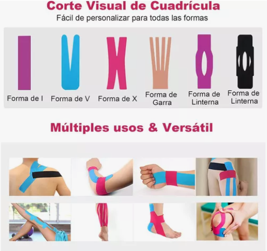 Cinta Kinesiología 5CM * 5M Cinta Deportiva Resistente al Agua, Terapéutica de Kinesiología Profesional, Cinta Respirable Deportiva, sin Látex