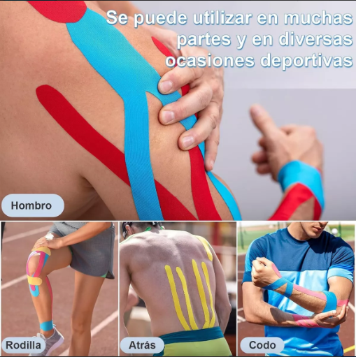 Cinta Kinesiología 5CM * 5M Cinta Deportiva Resistente al Agua, Terapéutica de Kinesiología Profesional, Cinta Respirable Deportiva, sin Látex