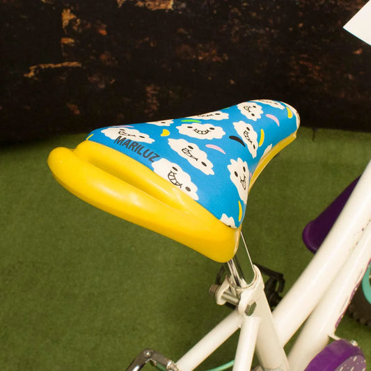 Asiento Infantil para Bicicleta Vealen WL-1106-1 (Azul con Diseño de Nubes)