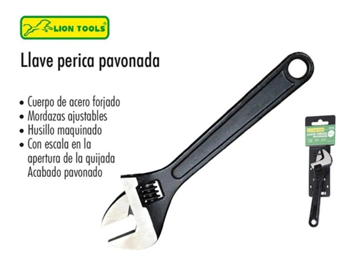 Llave perica pavonada 10" 250 mm