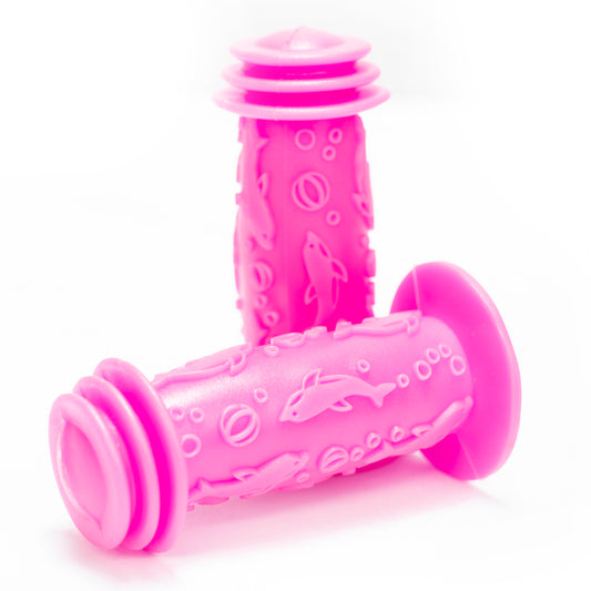 Puños para bicicleta infantil Delfin rosa