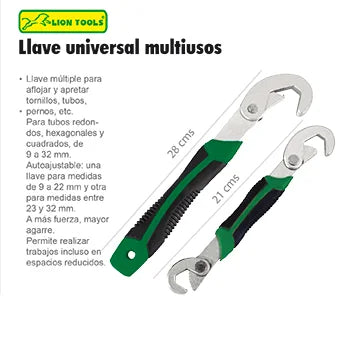 Juego de 2 Llaves Universales Ajustables Multiusos – Lion Tools