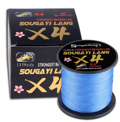 Línea de Pesca Trenzada Sougayilang X4 PE - 3.0# / 0.28mm / 39LB / 17.9KG 100metros (Azul)