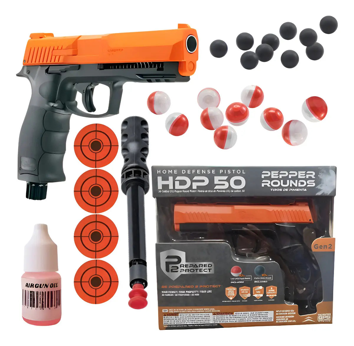 PISTOLA DE DEFENSA HDP 50 CO2 PEPPER ROUNDS