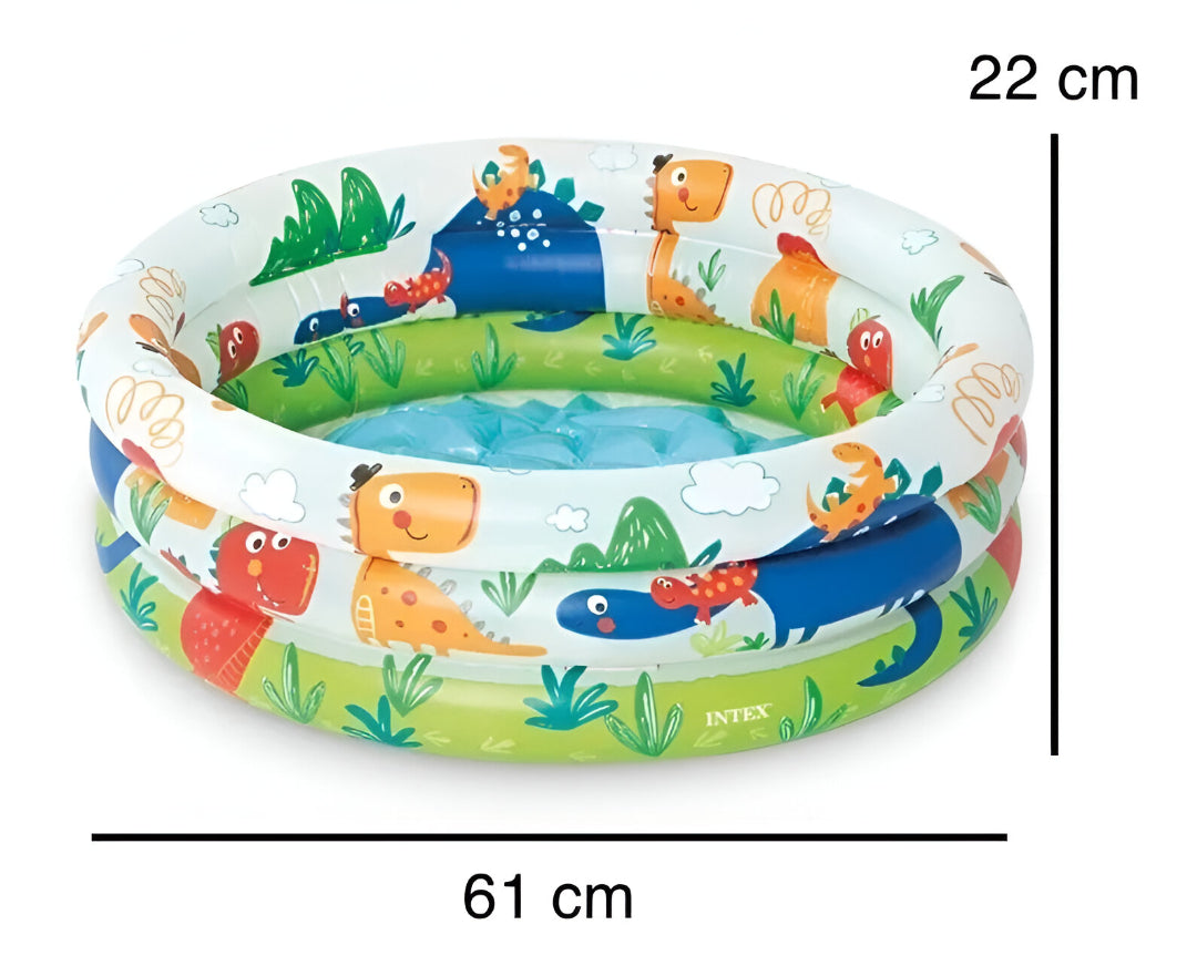 Mini Alberca Inflable Redonda Dinosaurio Niños Intex 61cm X 22cm