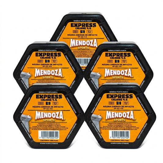 5 pack de Diábolos Mendoza® "EXPRESS" Calibre 4.5 mm / .177 (200 Piezas)