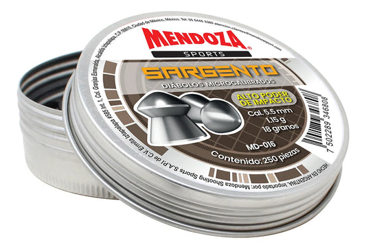 Diábolos Mendoza® Sports "Sargento" Calibre 5.5 mm / .22 (250 Piezas)