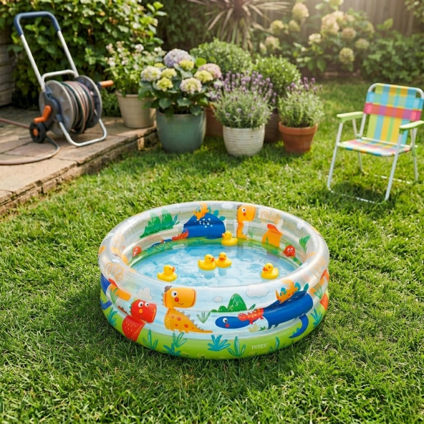 Alberca inflable dino  de 3 aros Intex