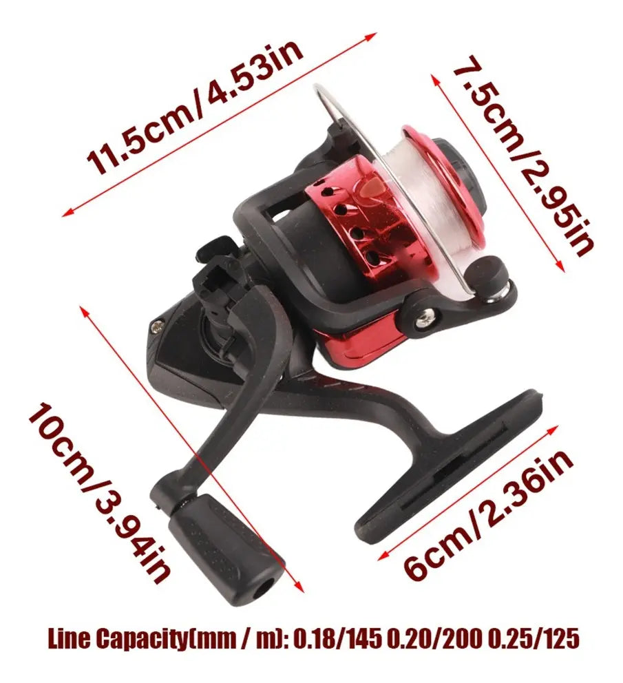 Carrete de Pesca 200 ROJO/NEGRO