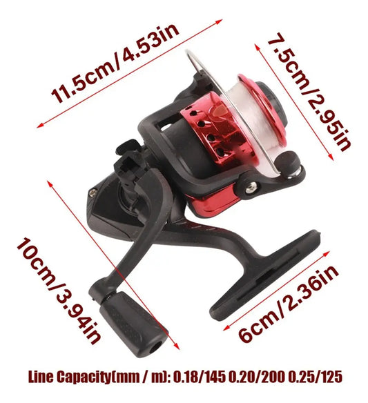 Carrete de Pesca 200 ROJO/NEGRO