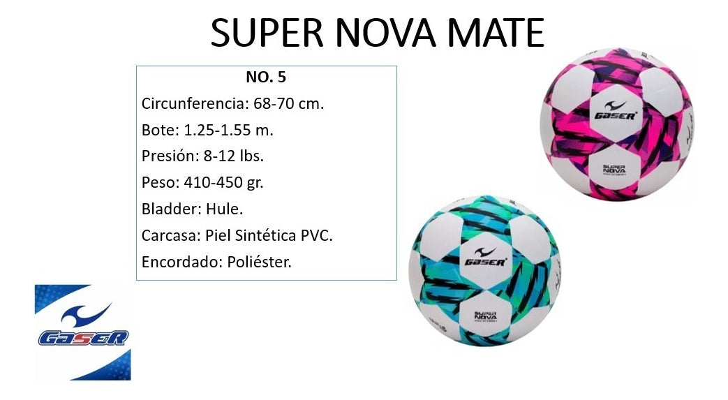 Balón Gaser Futbol Laminado Mate Super Nova Color Rosa